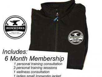  6 month membership to Ironworks Fitness(personal consultation + 3 personal sessions).