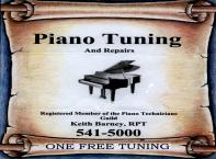 Block 17 #1 - $80 Gift Cert for Piano tuning by Keith Barney.