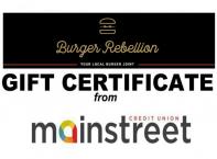 Block 18 #4 - $100 Gift Card for Burger Rebellion from Mainstreet Credit Union