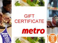 A gift card from Metro.