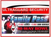 Block 33 #1 - A $ 50 Family Pass at the HI-WAY Bowl from Ultraguard Security