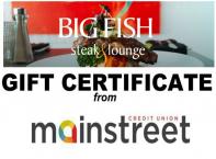 Gift Certificate from   The Big Fish