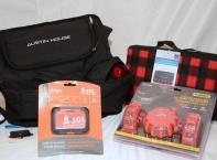 CAA car safety pack - including one (1) Austin House picnic blanket, One (1) Olympia 9 modes emergency flare light pack, and one (1) Origin - Survive Outdoors Longer grab & go survival toolket with 62  survival tips and tricks.  Together with a Austin House car organizer