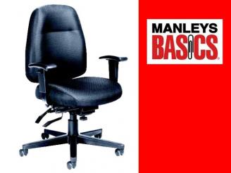  Ergonomic Multi-tilt Black Fabric Chair from Manley's Basics Ltd., Point Edward.
