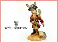 Royal Doulton Bunnykins, Pirate Bunnykins DB321 (Maroon and gold jacket, black cap and boots). Designed by Caroline Dadd, issued 2004 to present. Size 4.75