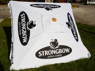  9' Strongbow dual- sided umbrella from Molson Coors Canada, Sarnia.