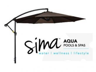  10' Black Deck Umbrella from Aqua Pools.