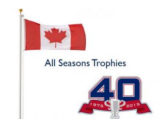  Canadian Flag + mounting bracket + rotating pole from All Seasons Trophies and Signs.