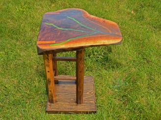  Dark Stained Live Edge End Table crafted by Berry Calder, Forest.