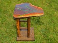 Block 81 #1 - Dark Stained Live Edge End Table crafted by Berry Calder, Forest